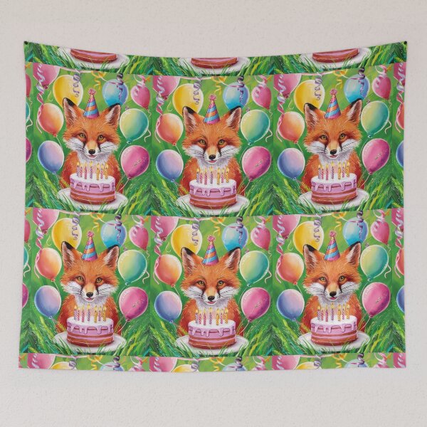 Item preview, Birthday Celebration. Birthday Fox. Adorable fox, birthday balloons, watercolor fox, fox drawing, floral fox designed and sold by FoxVibes.
