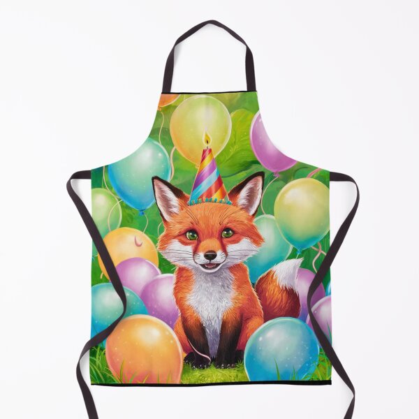 Item preview, Birthday Celebration. Birthday Fox. Adorable fox, birthday balloons, watercolor fox, fox drawing, floral fox designed and sold by FoxVibes.