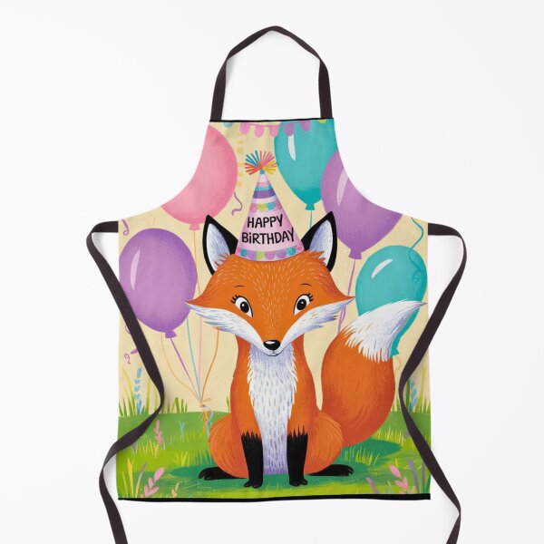 Item preview, Birthday Celebration. Birthday Fox. Adorable fox, birthday balloons, watercolor fox, fox drawing, floral fox designed and sold by FoxVibes.