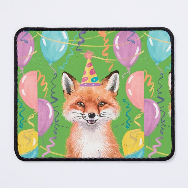 Item preview, Birthday Celebration. Birthday Fox. Adorable fox, birthday balloons, watercolor fox, fox drawing, floral fox designed and sold by FoxVibes.