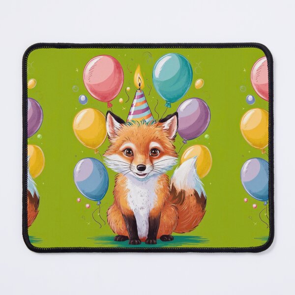 Item preview, Birthday Celebration. Birthday Fox. Adorable fox, birthday balloons, watercolor fox, fox drawing, floral fox designed and sold by FoxVibes.