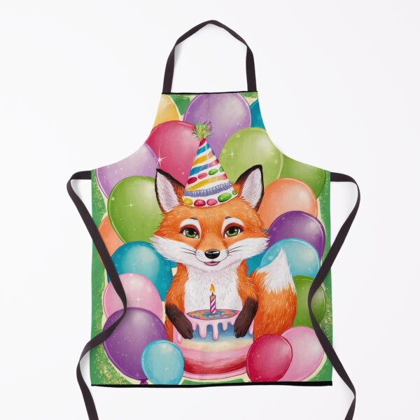 Item preview, Birthday Celebration. Birthday Fox. Adorable fox, birthday balloons, watercolor fox, fox drawing, floral fox designed and sold by FoxVibes.