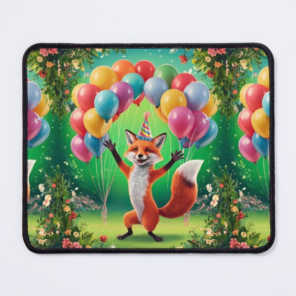 Item preview, Birthday Celebration. Birthday Fox. Adorable fox, birthday balloons, watercolor fox, fox drawing, floral fox designed and sold by FoxVibes.