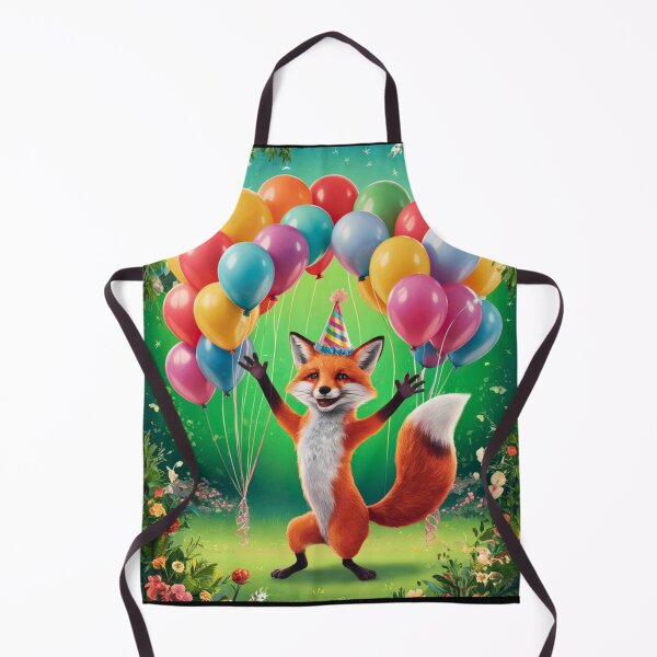 Item preview, Birthday Celebration. Birthday Fox. Adorable fox, birthday balloons, watercolor fox, fox drawing, floral fox designed and sold by FoxVibes.