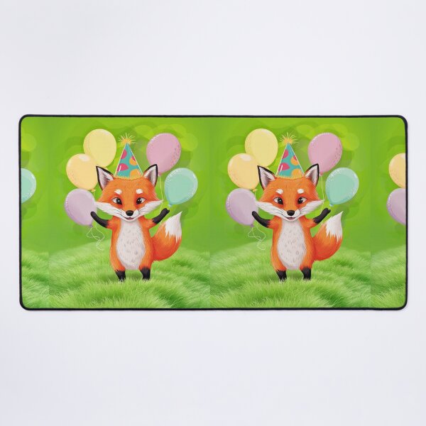 Item preview, Birthday Celebration. Birthday Fox. Adorable fox, birthday balloons, watercolor fox, fox drawing, floral fox designed and sold by FoxVibes.