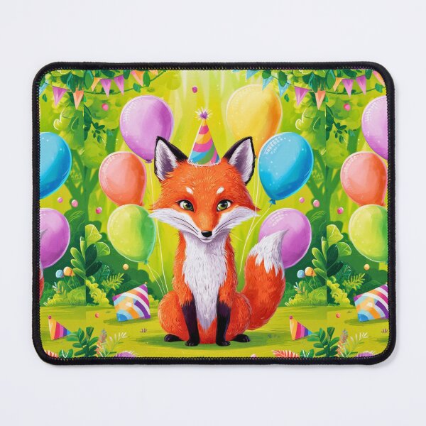 Item preview, Birthday Celebration. Birthday Fox. Adorable fox, birthday balloons, watercolor fox, fox drawing, floral fox designed and sold by FoxVibes.