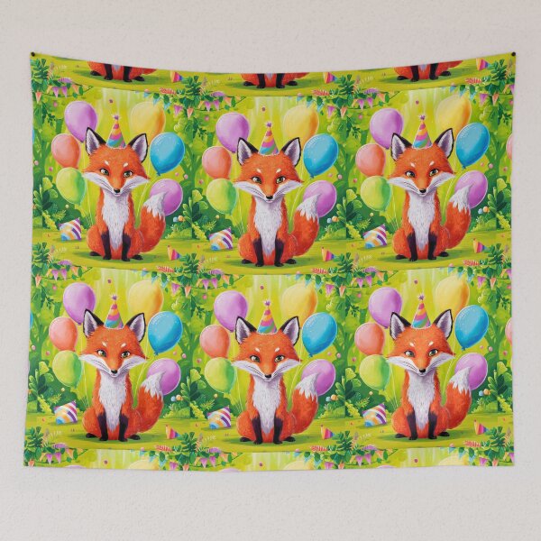 Item preview, Birthday Celebration. Birthday Fox. Adorable fox, birthday balloons, watercolor fox, fox drawing, floral fox designed and sold by FoxVibes.