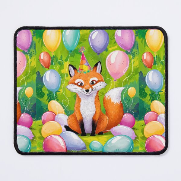 Item preview, Birthday Celebration. Birthday Fox. Adorable fox, birthday balloons, watercolor fox, fox drawing, floral fox designed and sold by FoxVibes.