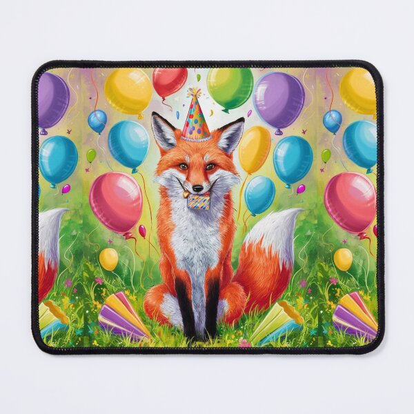 Item preview, Birthday Celebration. Birthday Fox. Adorable fox, birthday balloons, watercolor fox, fox drawing, floral fox designed and sold by FoxVibes.
