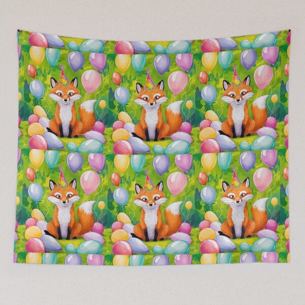 Item preview, Birthday Celebration. Birthday Fox. Adorable fox, birthday balloons, watercolor fox, fox drawing, floral fox designed and sold by FoxVibes.
