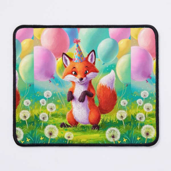Item preview, Birthday Celebration. Birthday Fox. Adorable fox, birthday balloons, watercolor fox, fox drawing, floral fox designed and sold by FoxVibes.