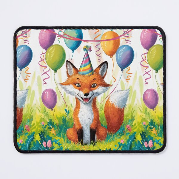 Item preview, Birthday Celebration. Birthday Fox. Adorable fox, birthday balloons, watercolor fox, fox drawing, floral fox designed and sold by FoxVibes.