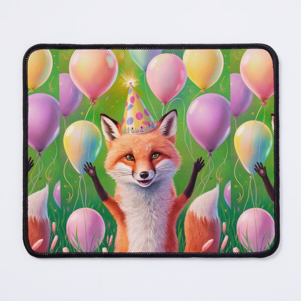 Item preview, Birthday Celebration. Birthday Fox. Adorable fox, birthday balloons, watercolor fox, fox drawing, floral fox designed and sold by FoxVibes.