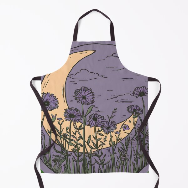 Item preview, Fourth of the Seven Nights. Moonlit Night, Meadow, Blooming Flowers against the Moon. Magical Print. designed and sold by Zenithara.