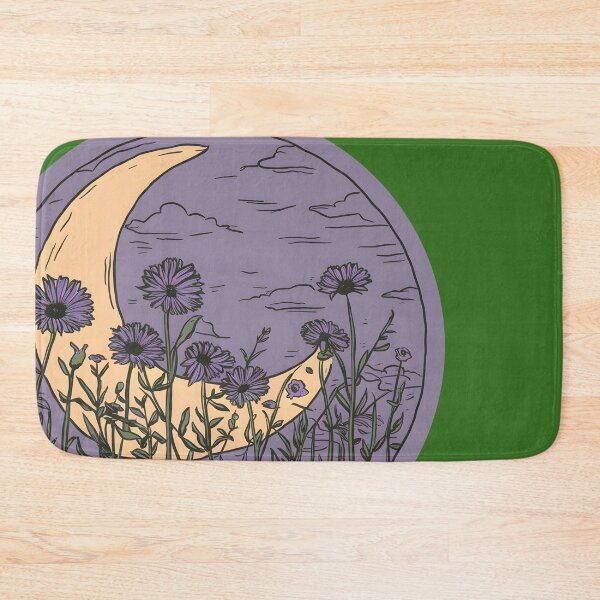 Item preview, Fourth of the Seven Nights. Moonlit Night, Meadow, Blooming Flowers against the Moon. Magical Print. designed and sold by Zenithara.