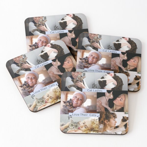 Item preview, Cat Ladies Love Their Cats Music Notes Collage designed and sold by BrightrDayMusicArt.