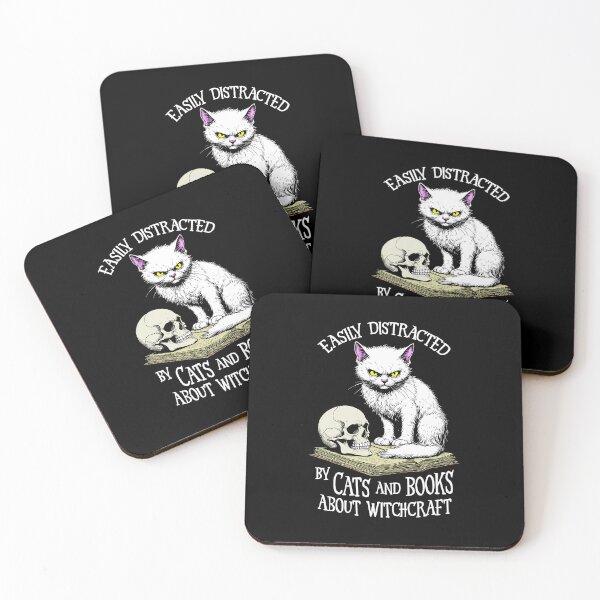 Item preview, Cat Skull Halloween Easily Distracted Funny Book Lover Witch designed and sold by GrandeDuc.