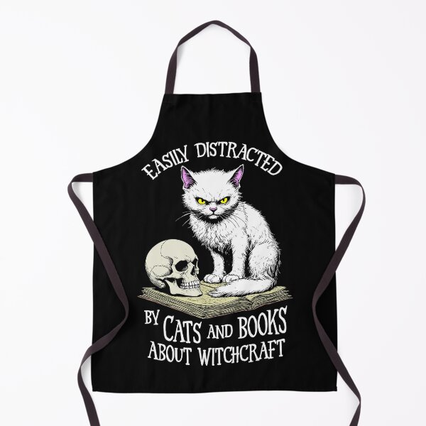 Item preview, Cat Skull Halloween Easily Distracted Funny Book Lover Witch designed and sold by GrandeDuc.