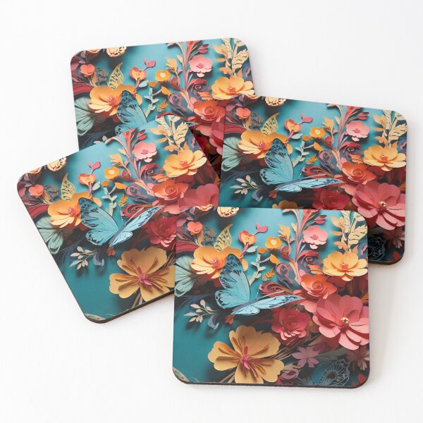 Item preview, Paper cut Colorful Butterflies digital art designed and sold by PaintedPixels01.
