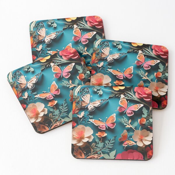 Item preview, Paper cut Colorful Butterflies digital art designed and sold by PaintedPixels01.