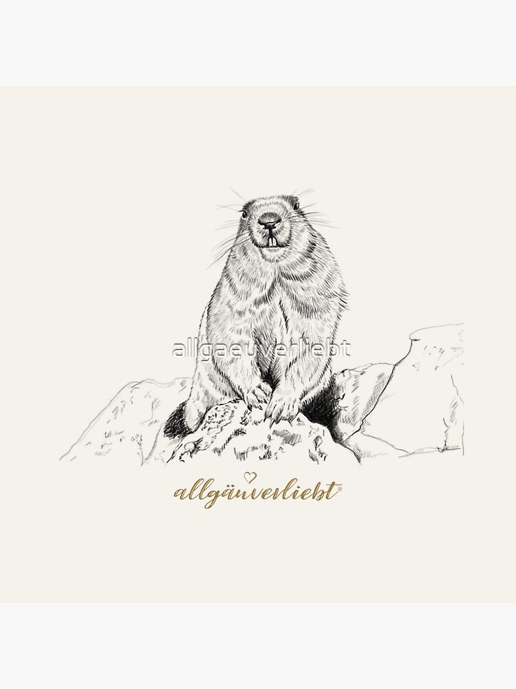 Thumbnail 3 von 3, Sticker, allgäuverliebt - Murmeltier / Schwarz designt und verkauft von allgaeuverliebt.
