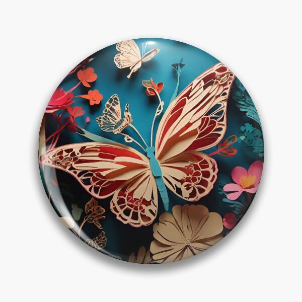 Item preview, Paper cut Colorful Butterflies digital art designed and sold by PaintedPixels01.