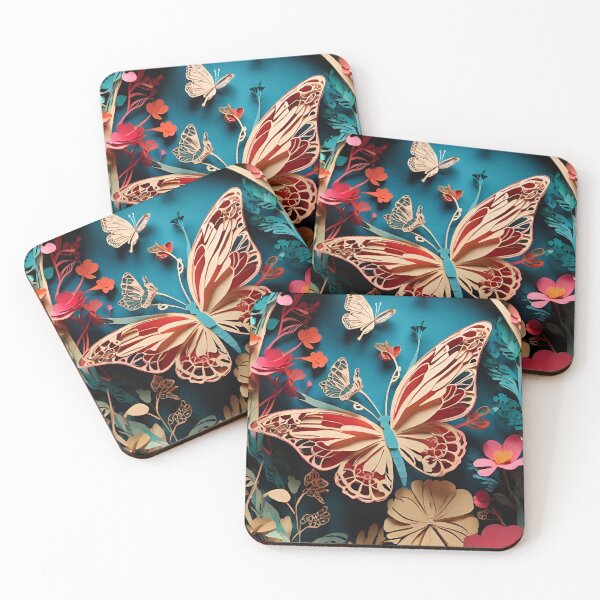 Item preview, Paper cut Colorful Butterflies digital art designed and sold by PaintedPixels01.