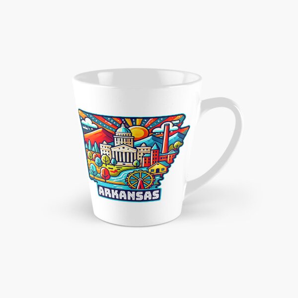 Item preview, Arkansas State Map USA Skyline and Landmarks Illustration- travel souvenir art designed and sold by Unitepeople.