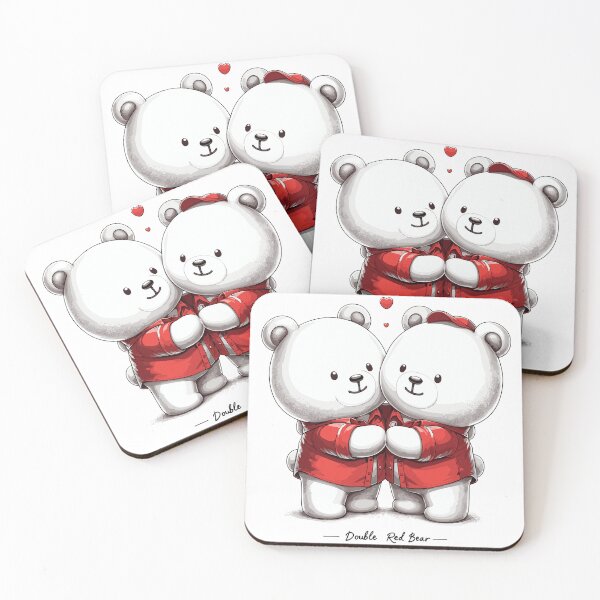 Item preview, Bold and Stylish "Double Red Bear" - Perfect for Trendsetters designed and sold by InwzaDesign.