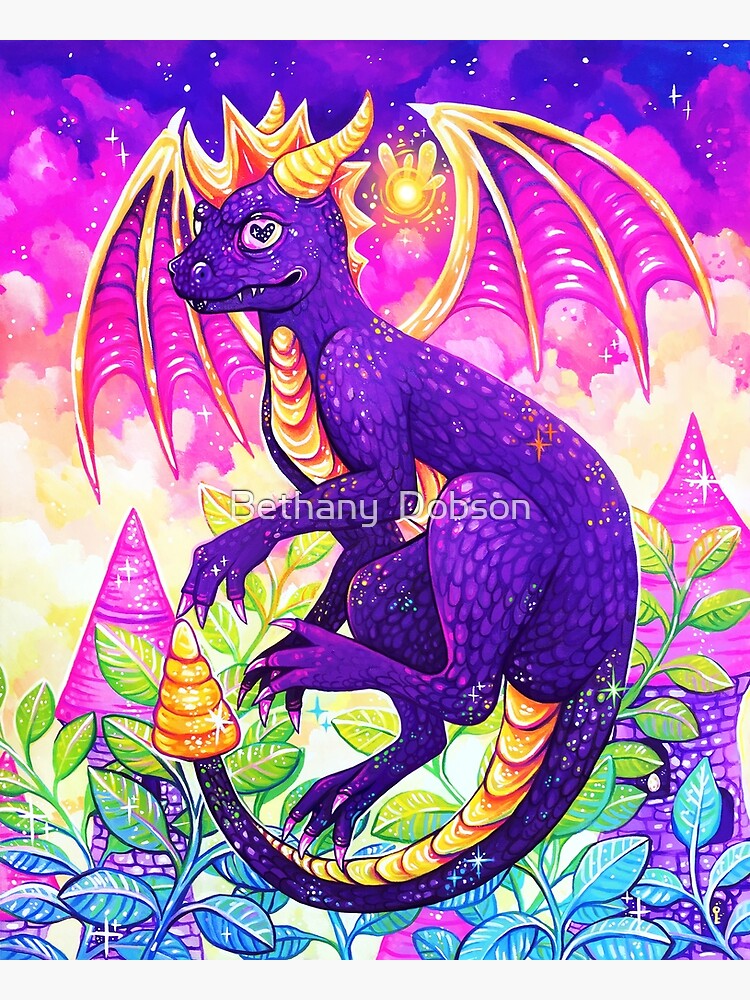 Purple Dragon Acrylic Painting