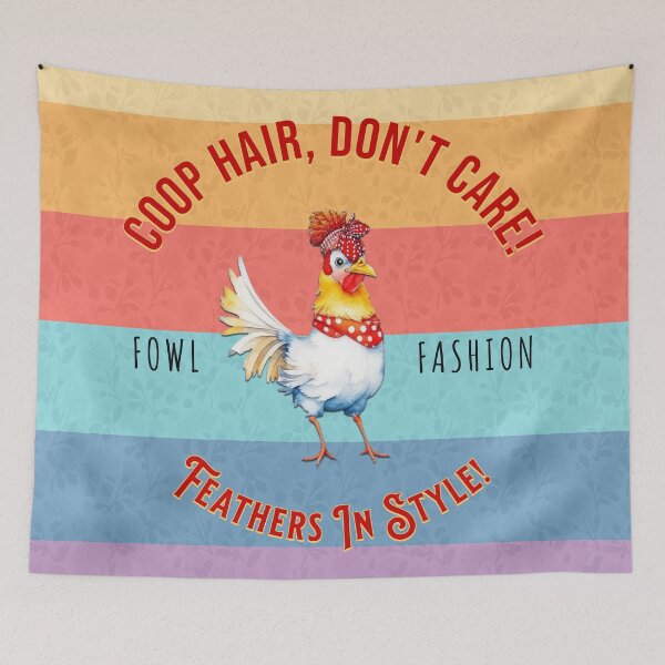 Item preview, Coop Hair Don't Care Fowl Fashion Rainbow Egg designed and sold by Debbie Schulte.