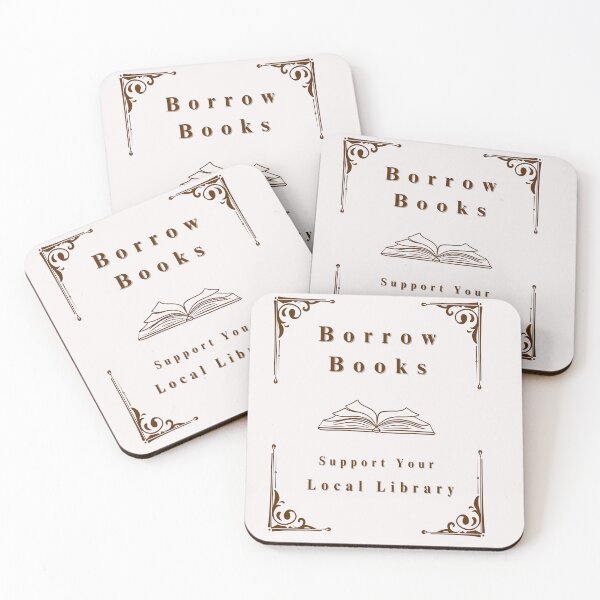 Item preview, Borrow Books Support Your Local Library Vintage designed and sold by Flowrena.