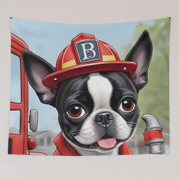 Item preview, Fearless Fire Fighting Boston Terriers designed and sold by Hall-O-Gram.