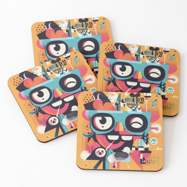 Item preview, Abstract Winking Character with Glasses designed and sold by Rafał Stadnik.