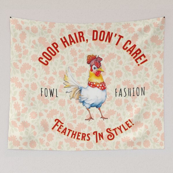 Item preview, Coop Hair Don't Care Fowl Fashion Floral designed and sold by Debbie Schulte.