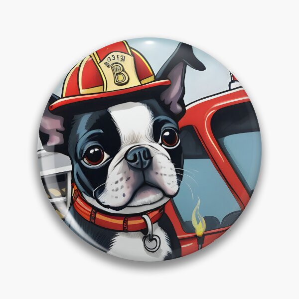 Item preview, Fearless Fire Fighting Boston Terriers designed and sold by Hall-O-Gram.