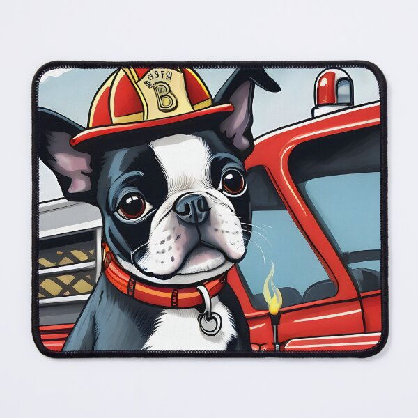 Item preview, Fearless Fire Fighting Boston Terriers designed and sold by Hall-O-Gram.