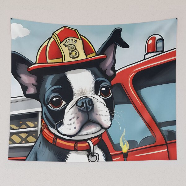 Item preview, Fearless Fire Fighting Boston Terriers designed and sold by Hall-O-Gram.