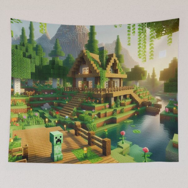 Item preview, Serene Sanctuary Amidst the Peaks designed and sold by LyssasMindArt.