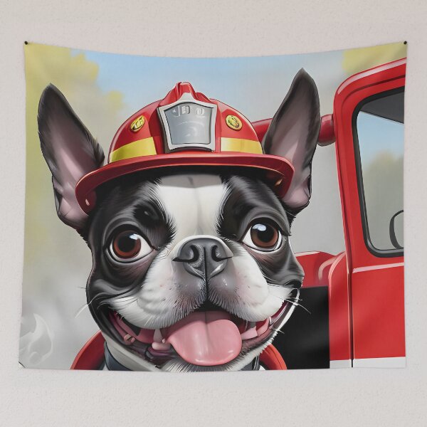 Item preview, Fearless Fire Fighting Boston Terriers designed and sold by Hall-O-Gram.