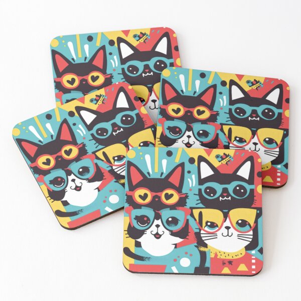 Item preview, Cool Kitty with Colorful Glasses designed and sold by Rafał Stadnik.