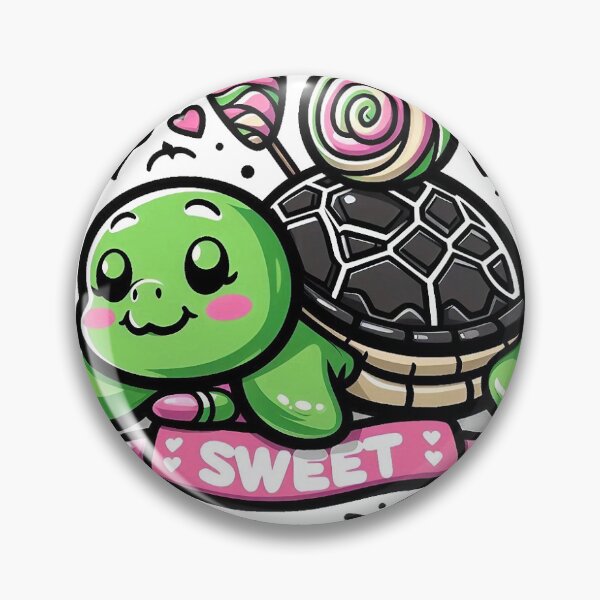 Item preview, Sweet Green and Pink Turtle Illustration designed and sold by ArtistPenguin.