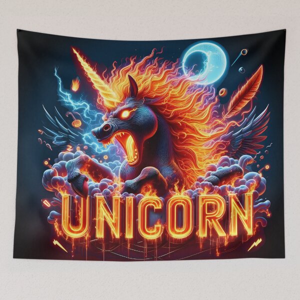 Item preview, fire unicorn designed and sold by aliraweb.