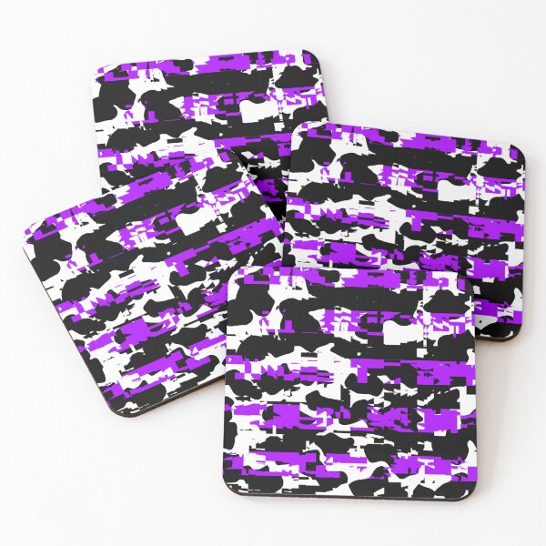 Item preview, Glitchy Cow print and black and purple stripe blend designed and sold by TheRulerofEarth.
