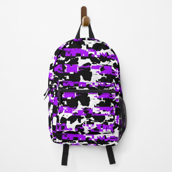 Item preview, Glitchy Cow print and black and purple stripe blend designed and sold by TheRulerofEarth.