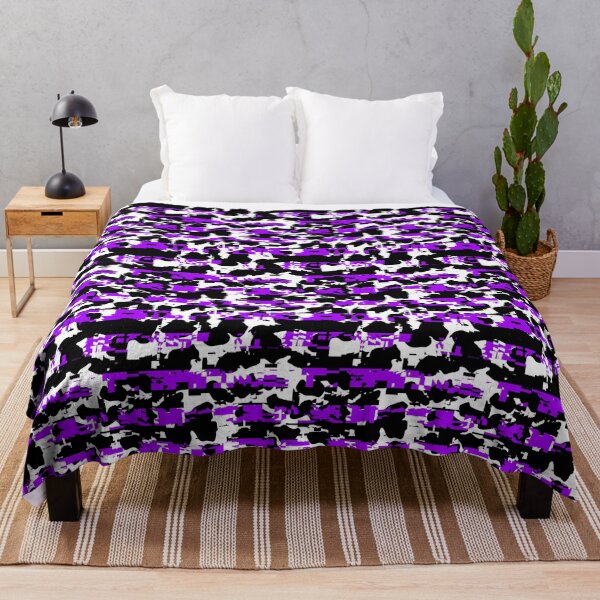 Item preview, Glitchy Cow print and black and purple stripe blend designed and sold by TheRulerofEarth.