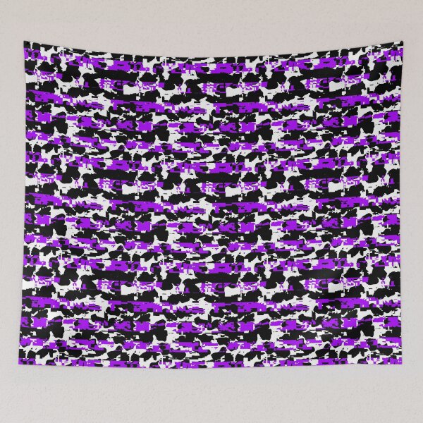 Item preview, Glitchy Cow print and black and purple stripe blend designed and sold by TheRulerofEarth.