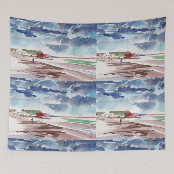 Item preview, Dramatic Sky Sidmouth beach painting designed and sold by MikeJory.