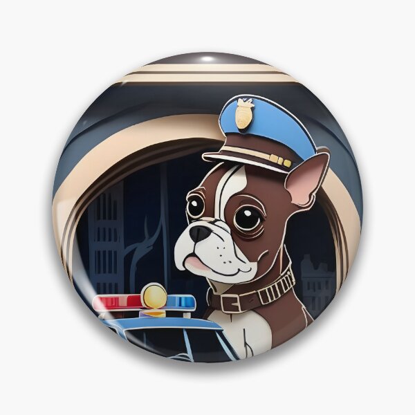 Item preview, Fearless Crime Fighting Police Boston Terriers designed and sold by Hall-O-Gram.