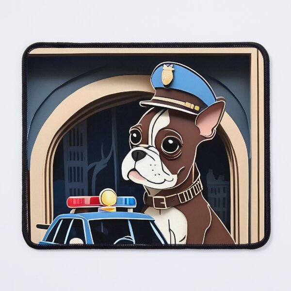Item preview, Fearless Crime Fighting Police Boston Terriers designed and sold by Hall-O-Gram.